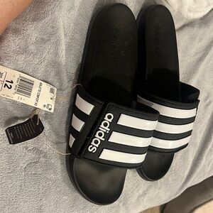 Men’s addidas slides with Velcro never worn with tags